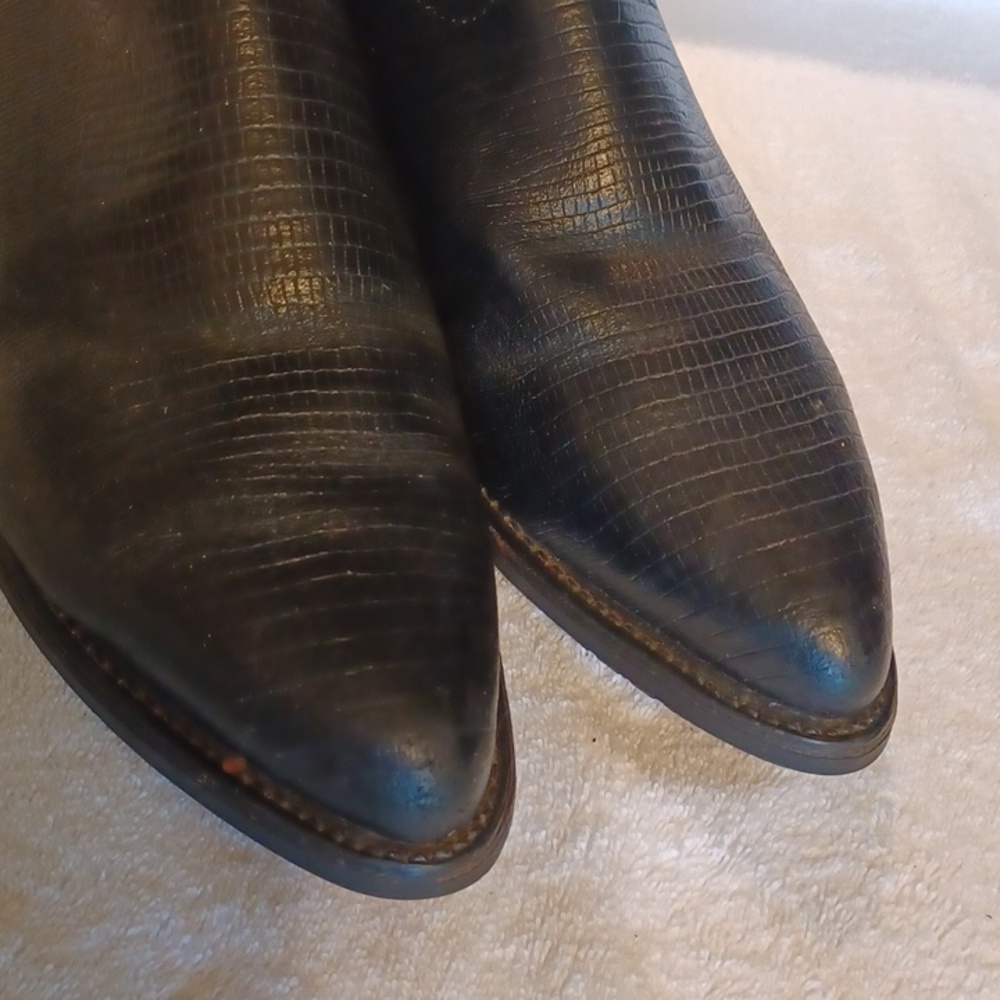Cowboy boots leather uppers safely boots steel toe black work boots - Picture 2 of 7